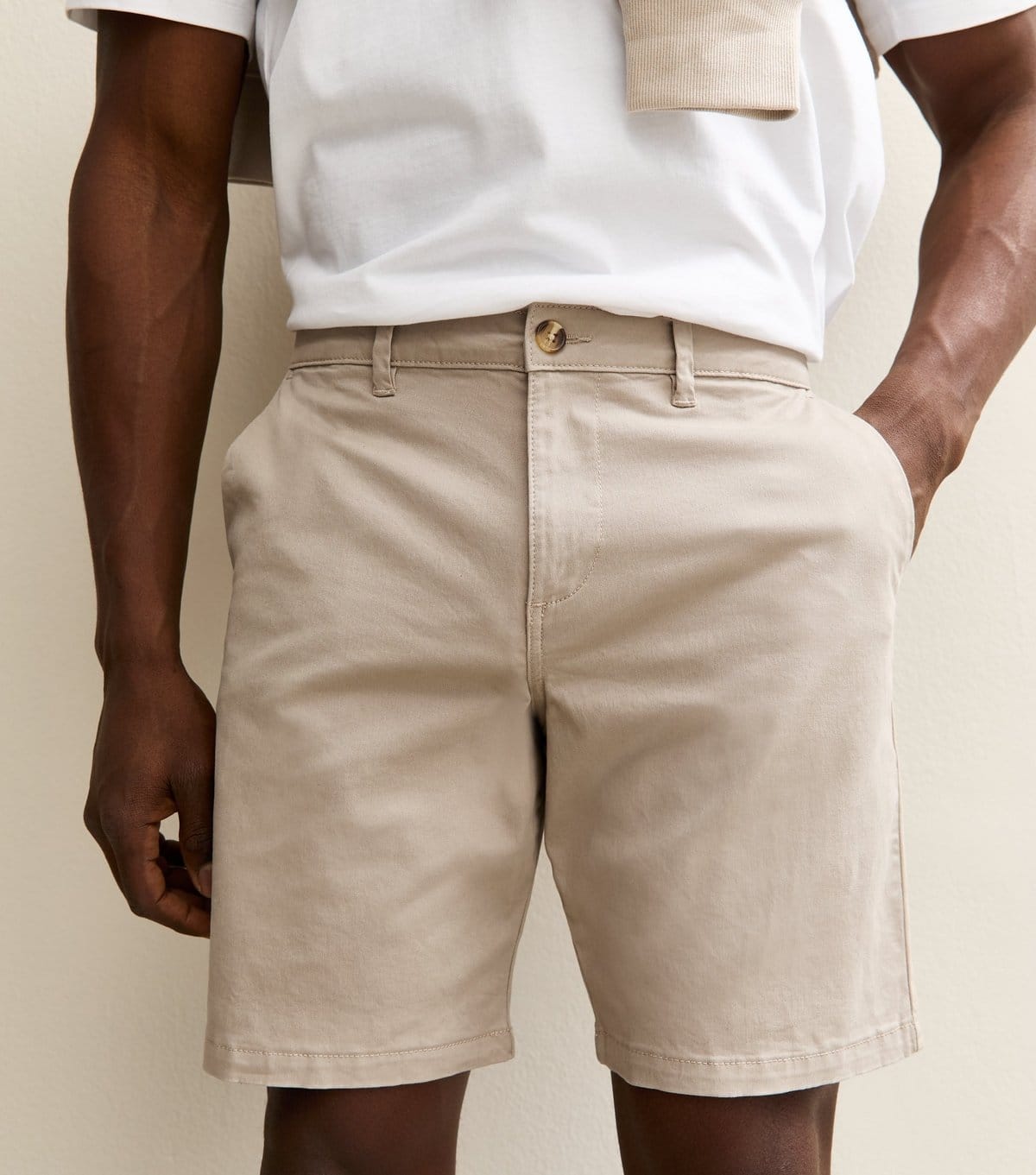 New Look Men's Stone Regular Chino Shorts New Look - 4