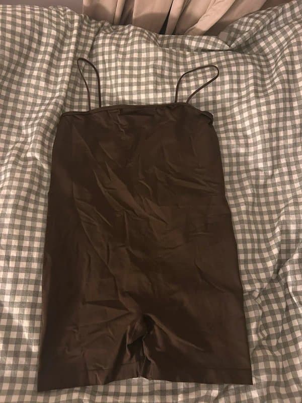 Bershka brown shorts jumpsuit