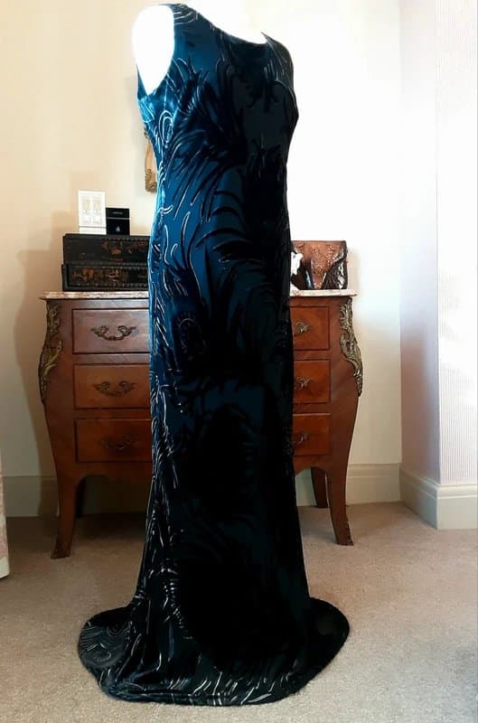Adini Adini silk/rayon velvet devore evening gown 14 ( washable )