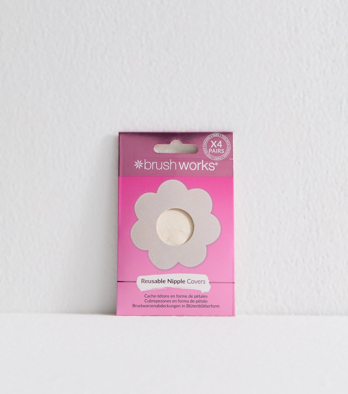 Brushworks Pack of 4 Pale Pink Reusable Fabric Nipple Covers Brushworks New Look - 1