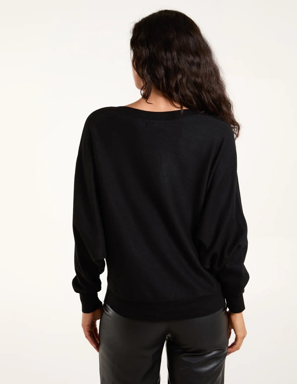 Blue Vanilla Striped Diamante Batwing Jumper - 4