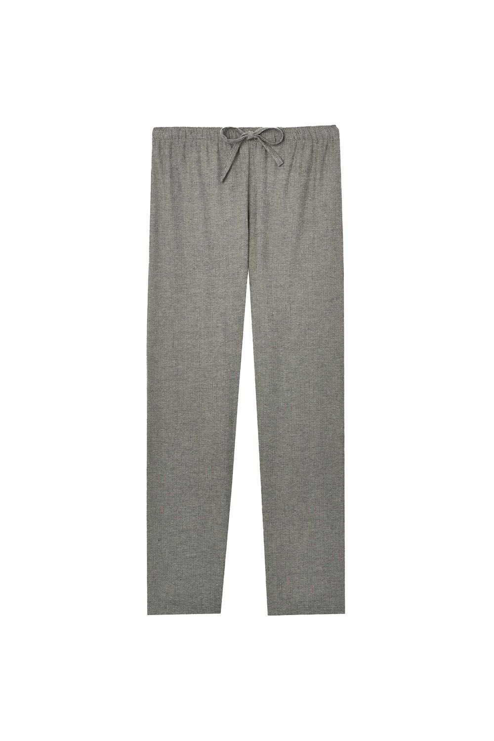 British Boxers British Boxers Women's 'Whitby Jet' Herringbone Brushed Cotton Pyjama Set in Dark Grey - 4