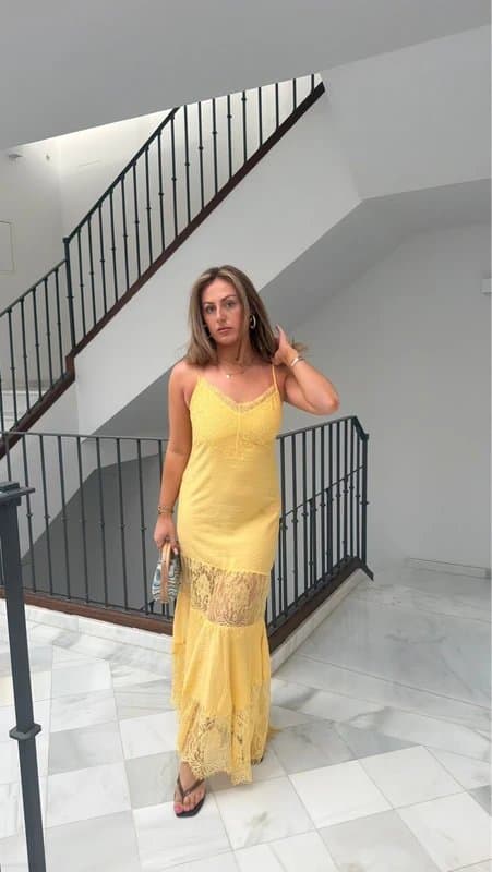 ASOS Design ASOS Design yellow lace maxi dress