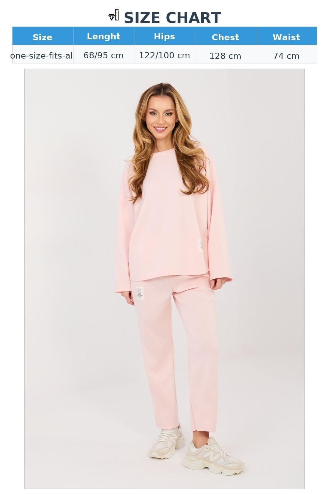 Love Lace Love Lace Women's Minimalist Sweatshirt & Tapered Pants Set in Pink - 4