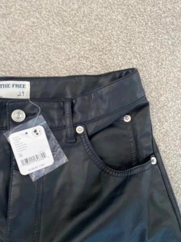 Free People Free People barrel leg leather look trousers BNWT rrp: £110