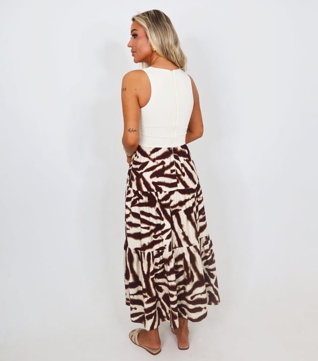 AX Paris Women's Brown Animal Print 2 In 1 Smock Midi Dress AX Paris New Look - 3