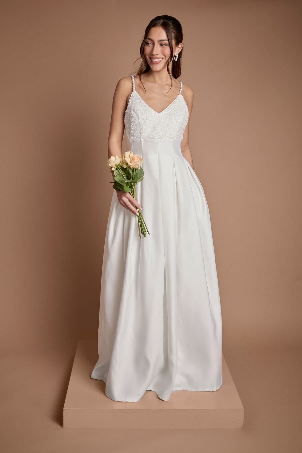 Coast Coast Women's Beaded Embellished Full Skirt Wedding Dress in Ivory