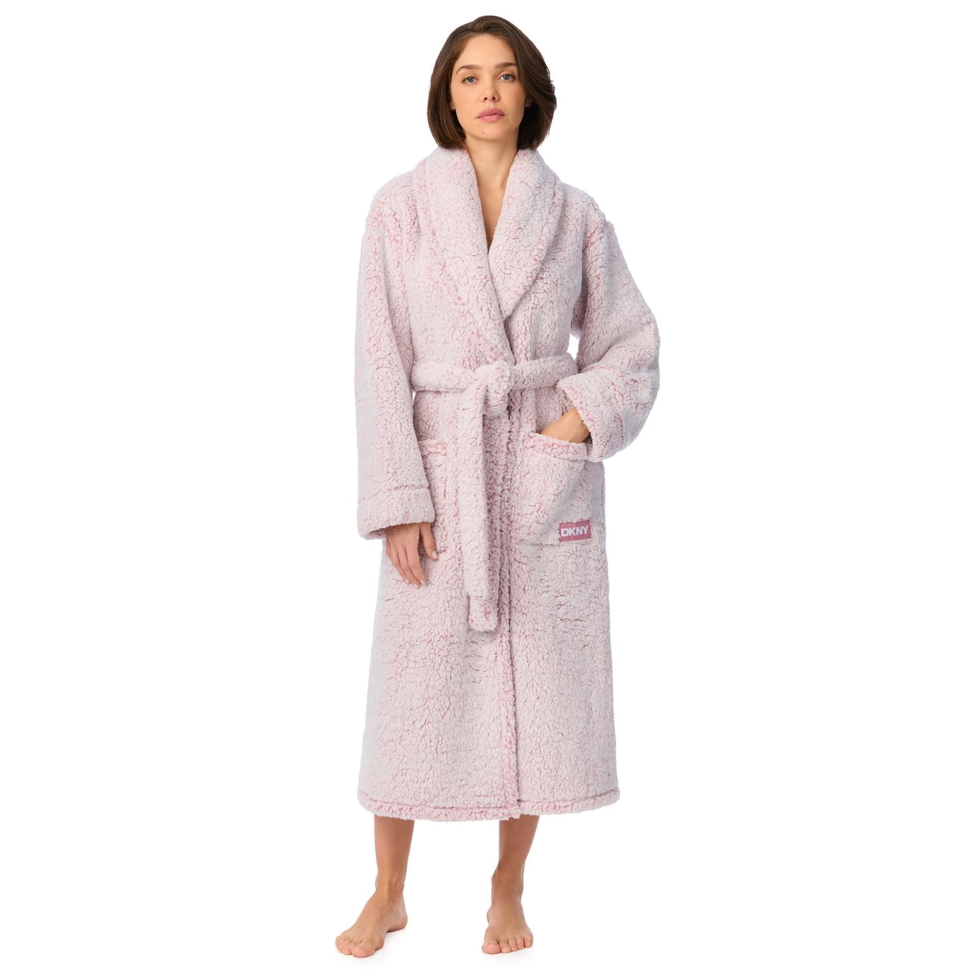DKNY DKNY Dusty Mauve Frosted Sherpa Robe
