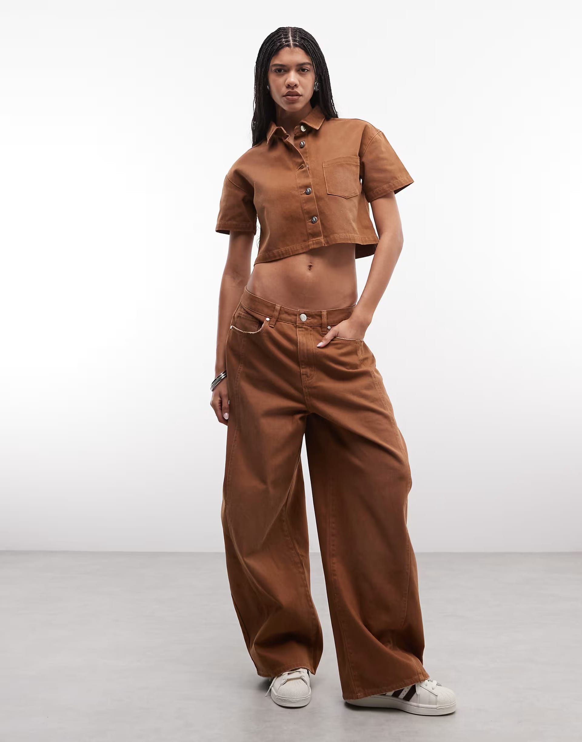 ASOS Brown Denim Shirt and Jean Co-ord