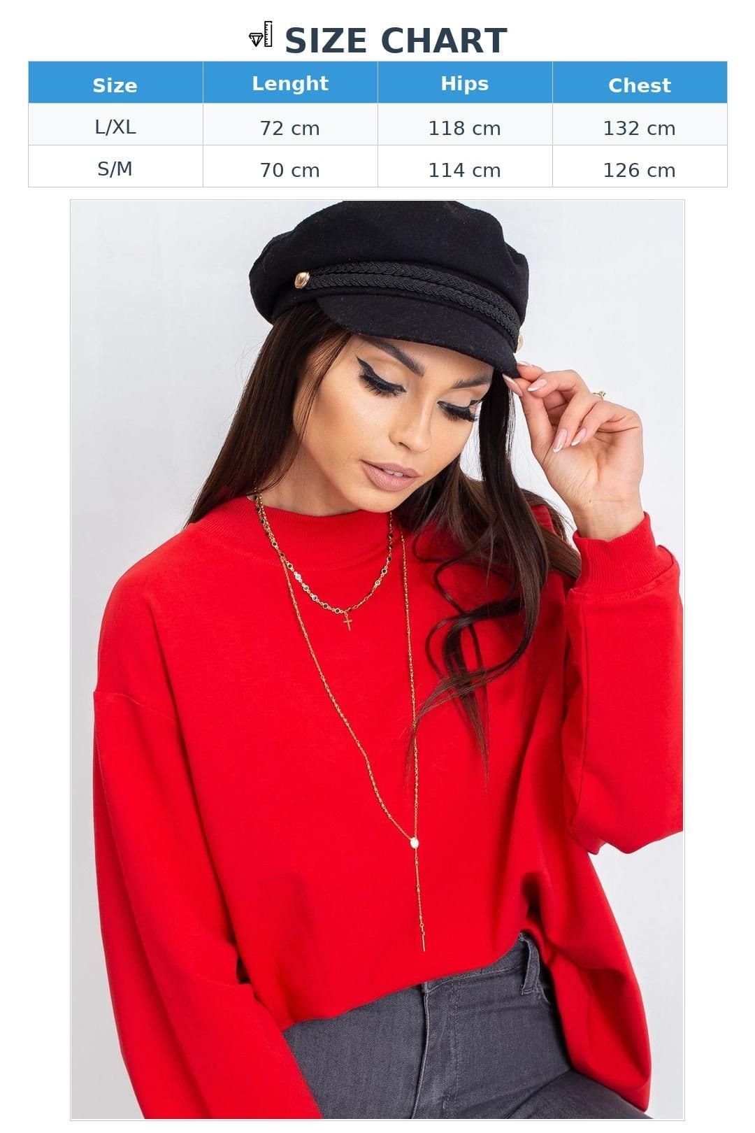 Love Lace Love Lace Women's Cotton Long Sleeve Stand Collar Sweatshirt Style 169760 in Red - 4