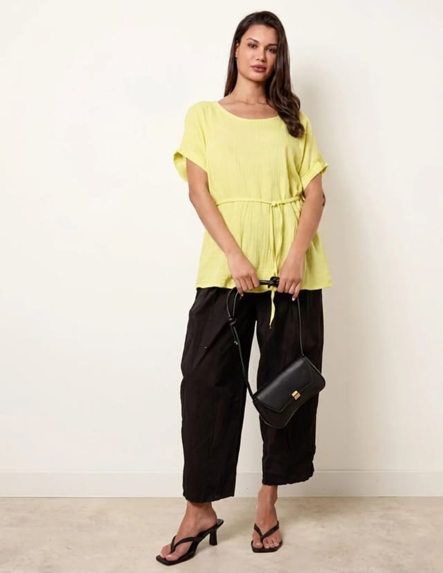 Blue Vanilla Belted Wide Sleeve Top - 2