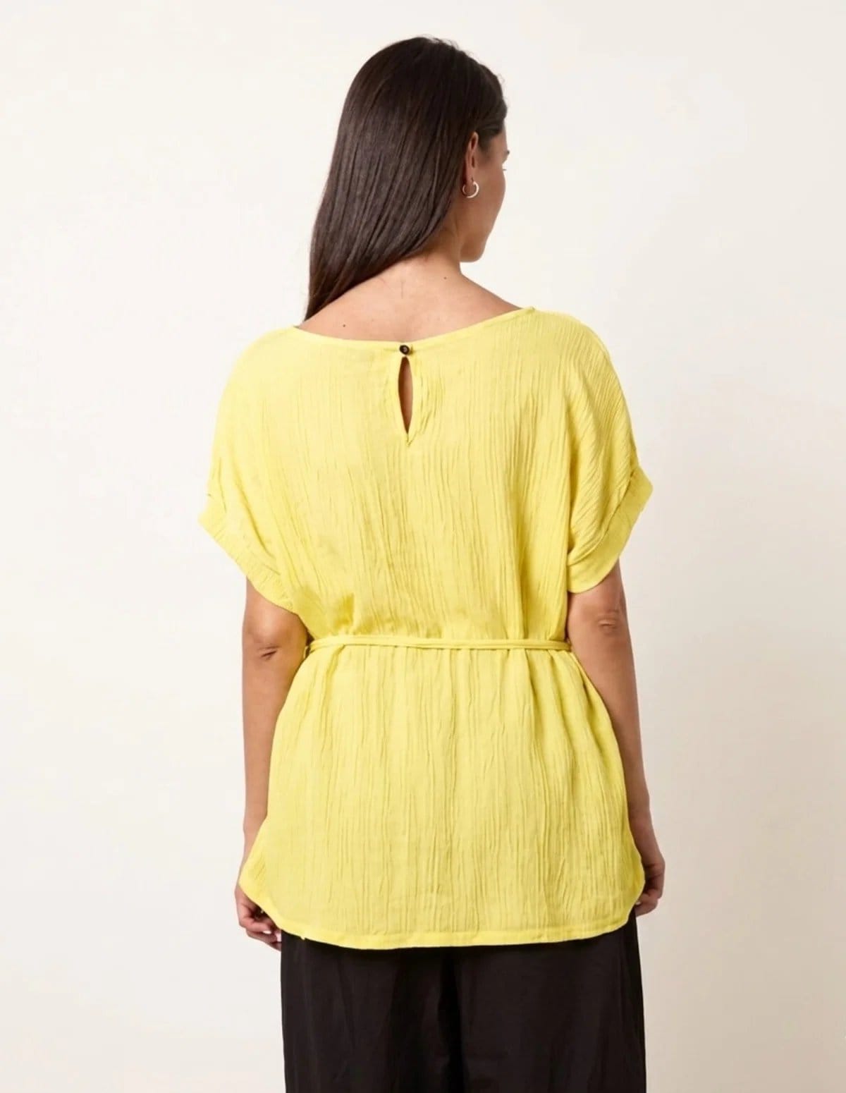 Blue Vanilla Belted Wide Sleeve Top - 4