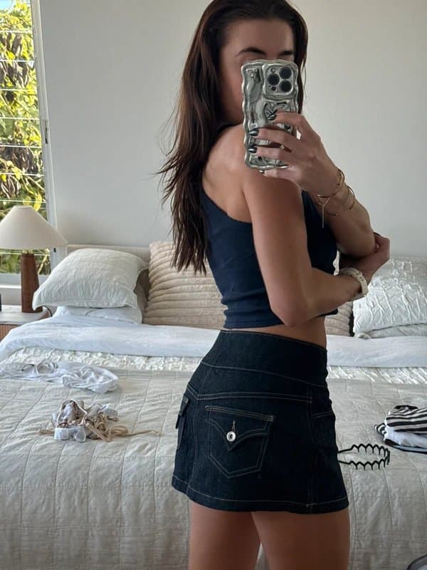 Bershka Denim mini skort