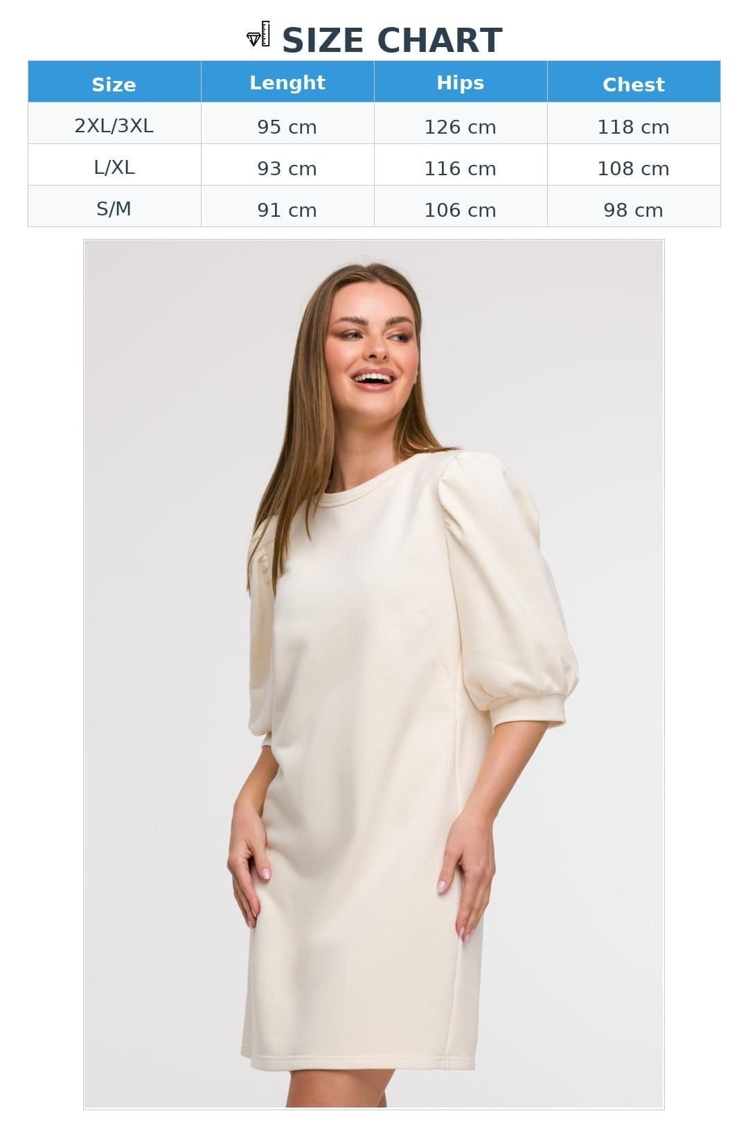 Love Lace Love Lace Women's Light Aline day dress with 3/4 sleeves in Beige - 4