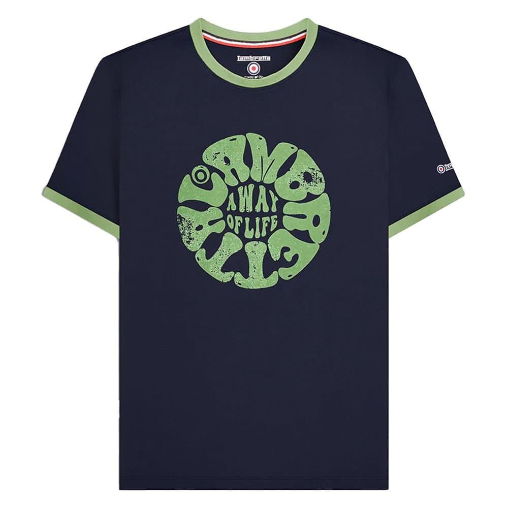 Lambretta Lambretta Navy Ringer Festival T-Shirt in Cotton