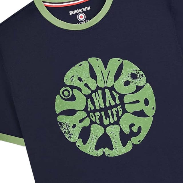 Lambretta Lambretta Men's SS24 Ringer Festival T-Shirt in Navy - 2