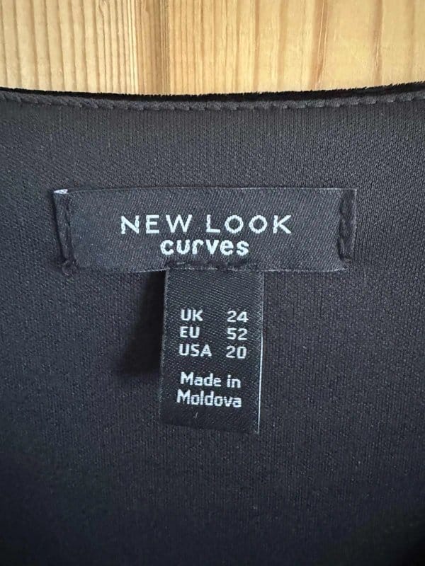 New Look Black Velvet Short Sleeved Dress
