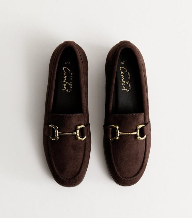New Look Women's Brown Faux Suede Snaffle Buckle Loafer New Look - 2