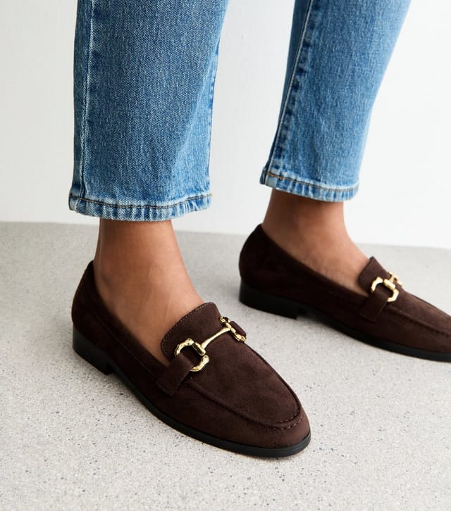New Look Women's Brown Faux Suede Snaffle Buckle Loafer New Look - 3