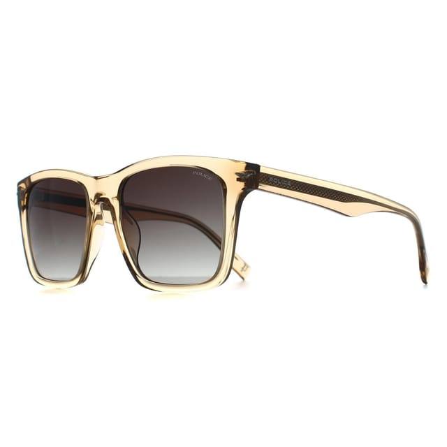 Police Police Men's Square Shiny Yellow Brown Havana Green Gradient SPLN35V Champ 9 - 2