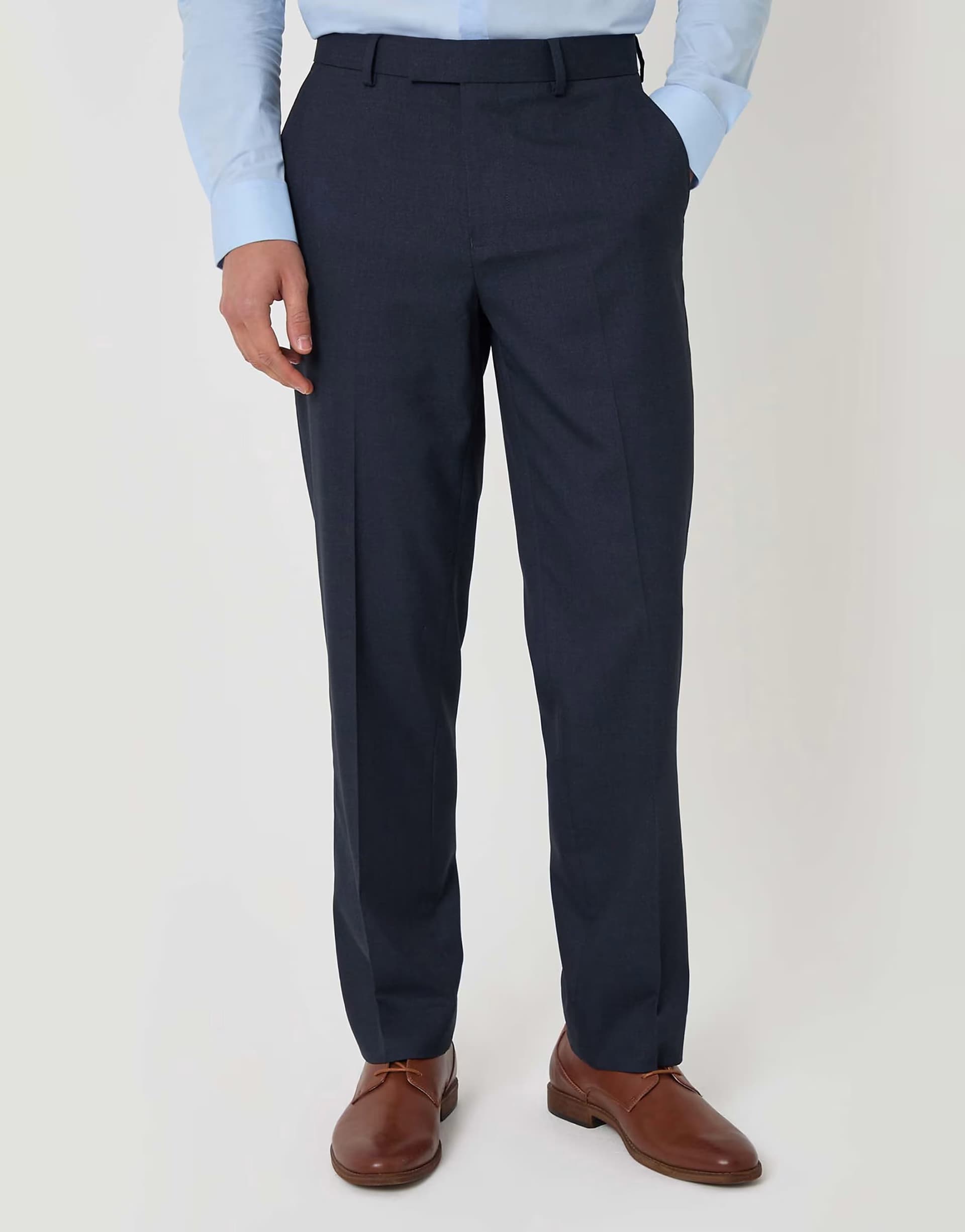 ASOS Threadbare Tailored fit suit trousers in navy
