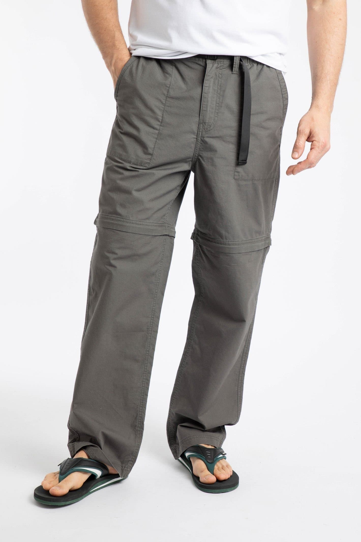 Weird Fish Weird Fish Men's Wade Ripstop Zip Off-Trousers in Dark Grey