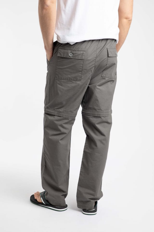 Weird Fish Weird Fish Men's Wade Ripstop Zip Off-Trousers in Dark Grey - 3