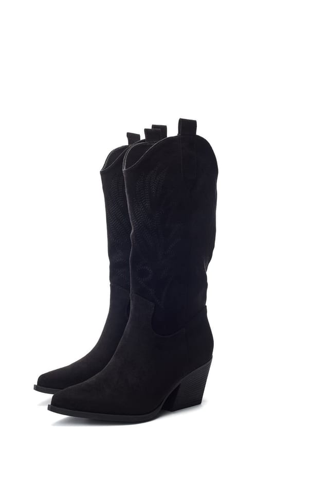 b.soleful b.soleful Women's 'Gwyndolyn' Alcantara Heeled Boots in Black - 2