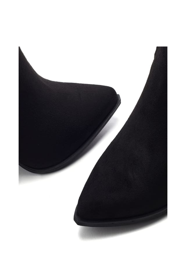 b.soleful b.soleful Women's 'Gwyndolyn' Alcantara Heeled Boots in Black - 3