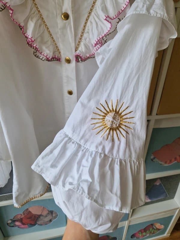 Never Fully Dressed Never fully dressed women's White and Gold Austin Shirt size 14