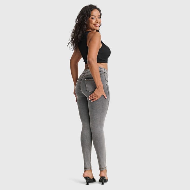 Freddy Freddy Women's N.O.W Denim High Waisted Full Length Jeans in Grey - 3