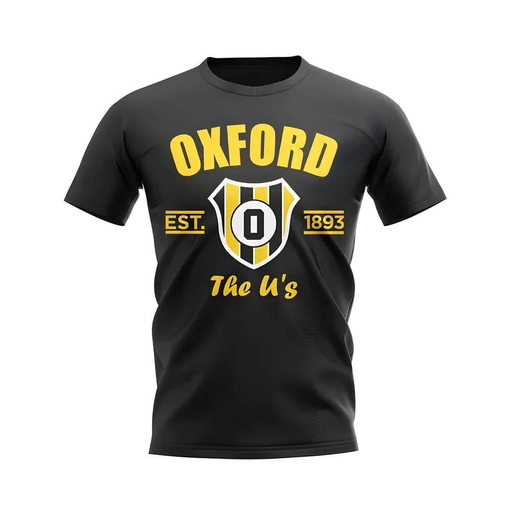 Oxford United Oxford United Men's Mens Oxford Established Football T-Shirt in Black