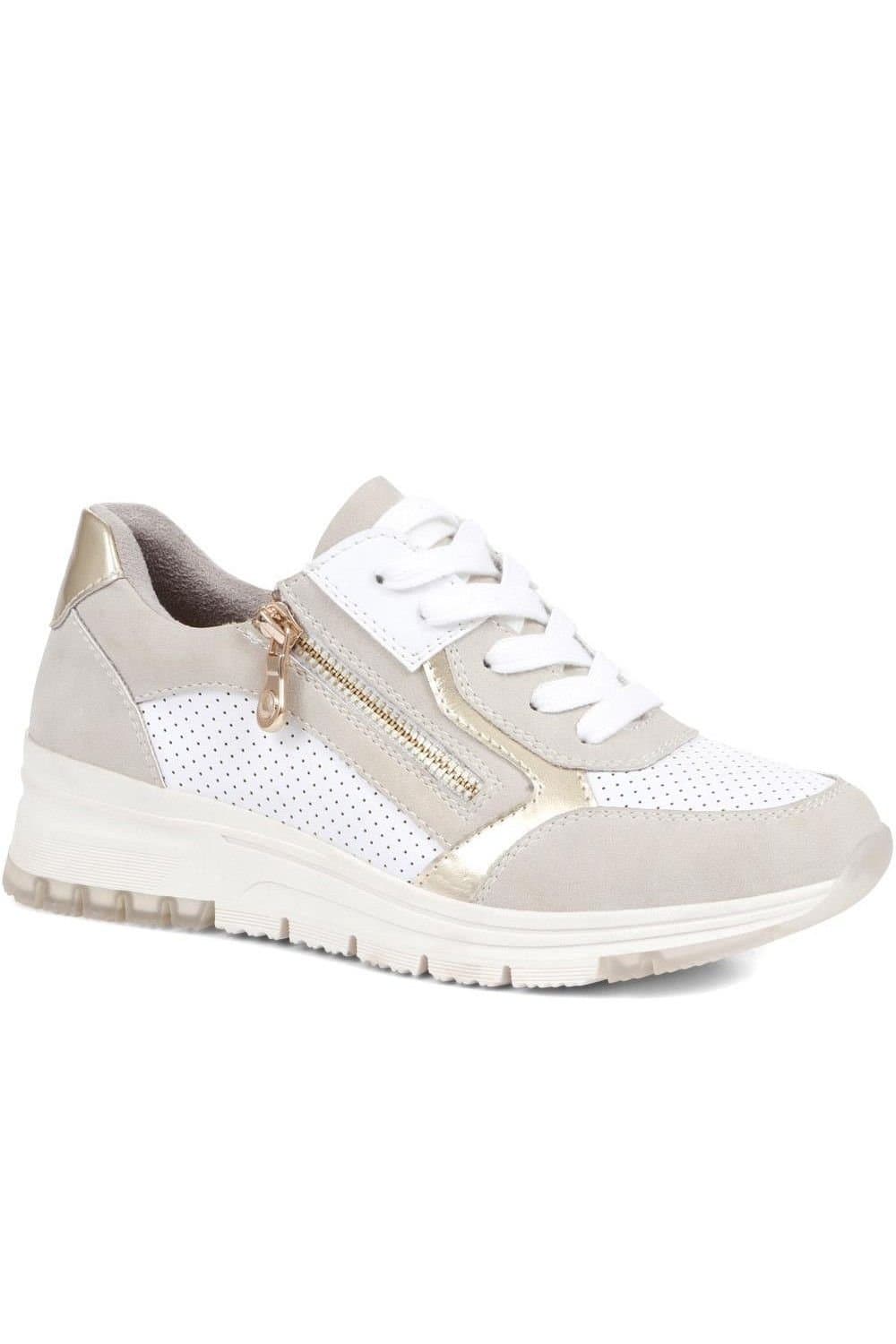 Bellissimo Bellissimo Beige Wedge Trainers for Women