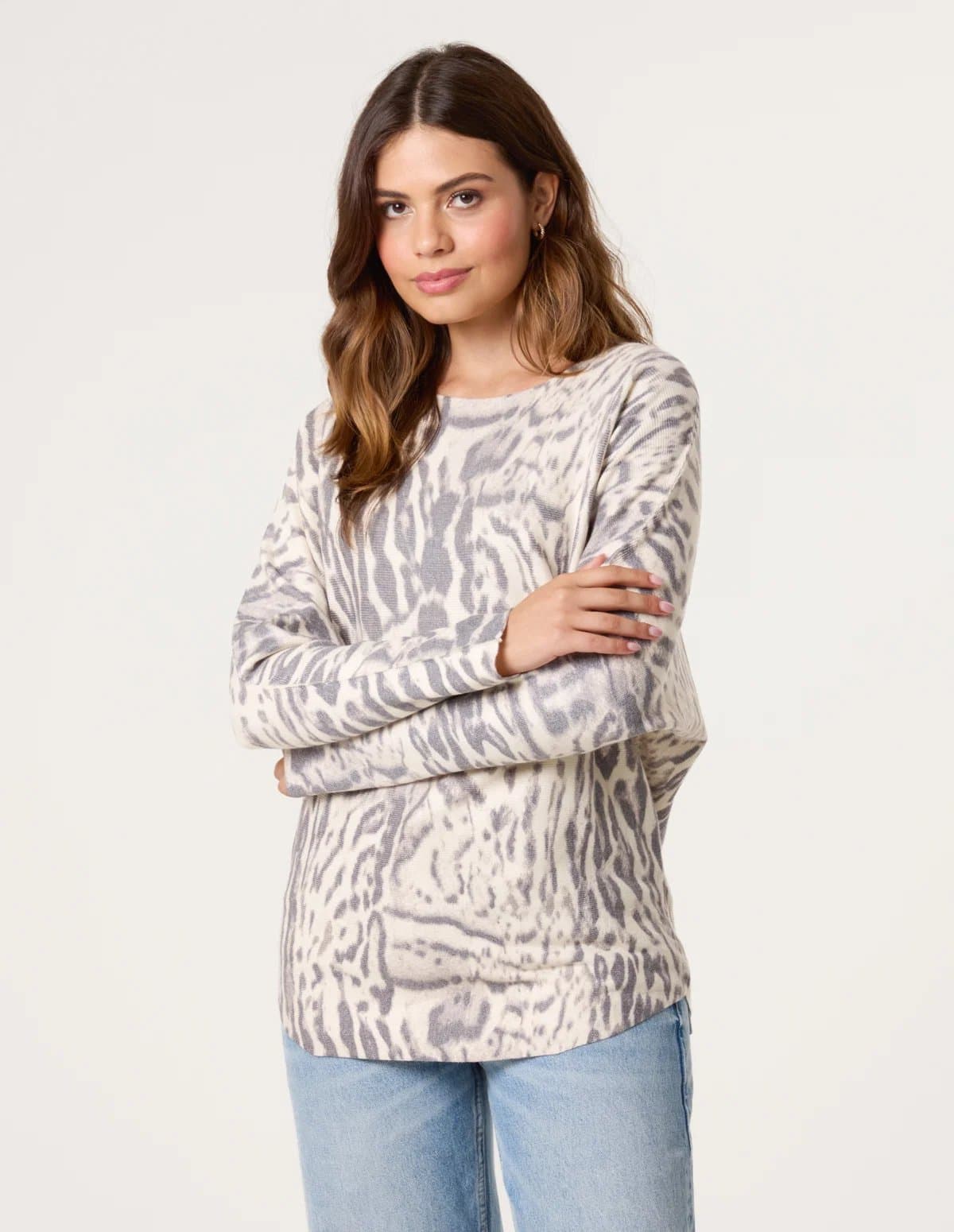 Blue Vanilla Leopard Print Jumper