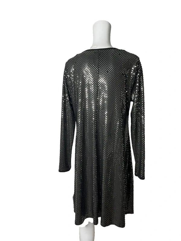 Capsule Capsule Shift Dress Size 18 Black Sequined Stretch Womens NEW EU 46 RRP £55