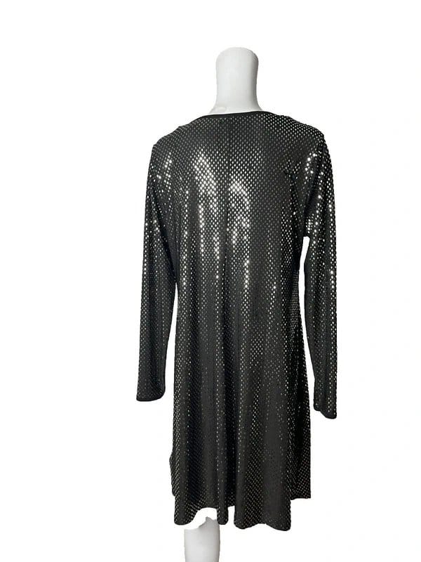 Capsule Black Sequined Stretch Shift Dress Size 18