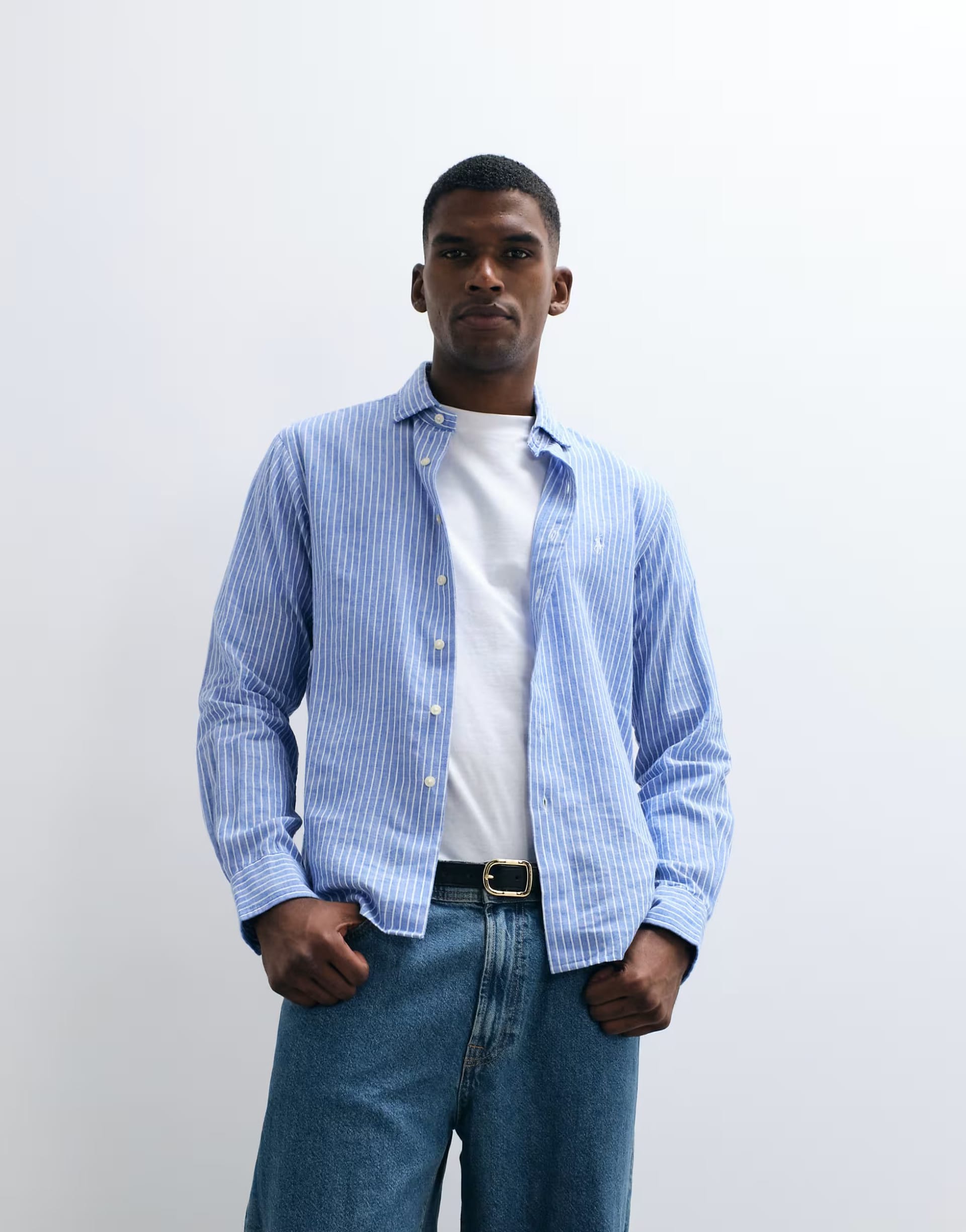 Polo Ralph Lauren Blue Striped Long Sleeve Button-Up Shirt