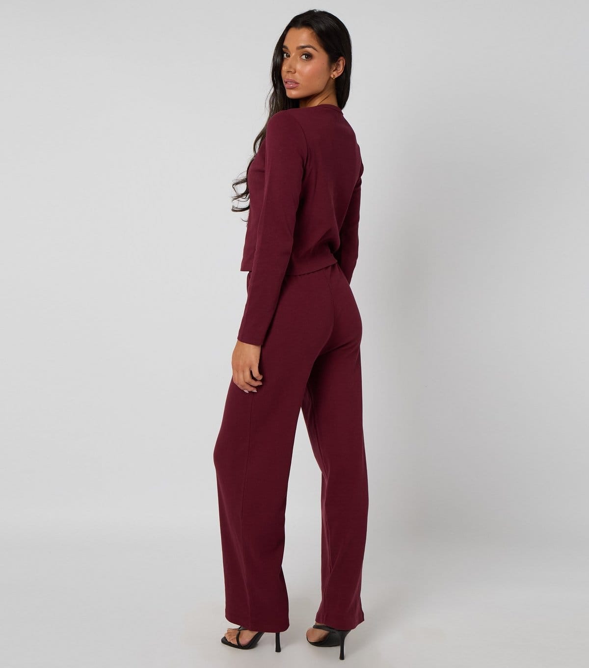 Urban Bliss Women's Burgundy Long Sleeve Button Front Top Urban Bliss New Look - 3