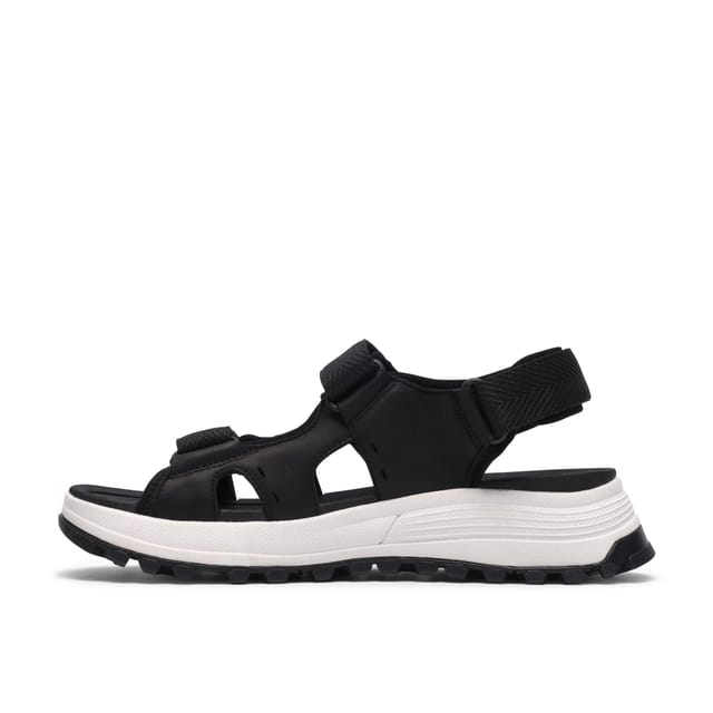 Clarks Clarks Women's ATL Trek Surf Black Leather Flat Sandals, ATL - 2