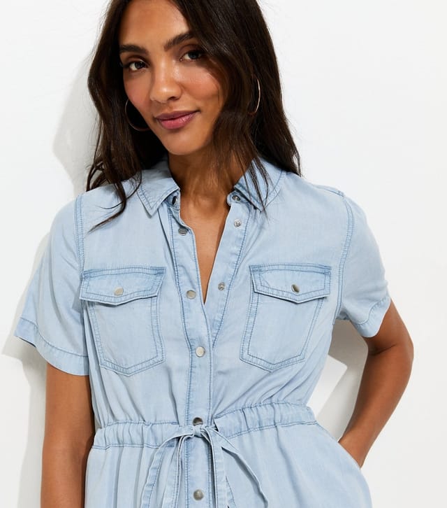 New Look Women's Maternity Light Blue Chambray Shirt Dress New Look - 3