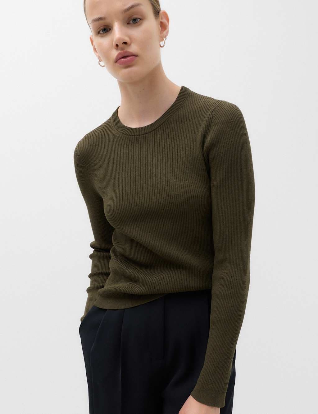 Marks & Spencer M&S 2 Pack Ribbed Slim Fit Jumpers Multi
