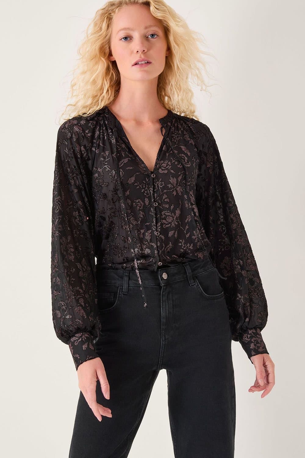 Monsoon Monsoon Women's Dory Sparkle Shirt Black