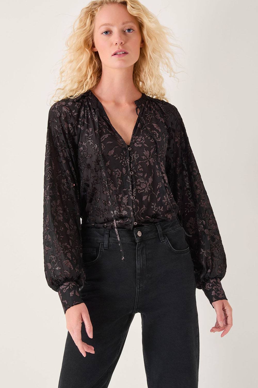 Monsoon Monsoon Women's Dory Sparkle Shirt Black - 4