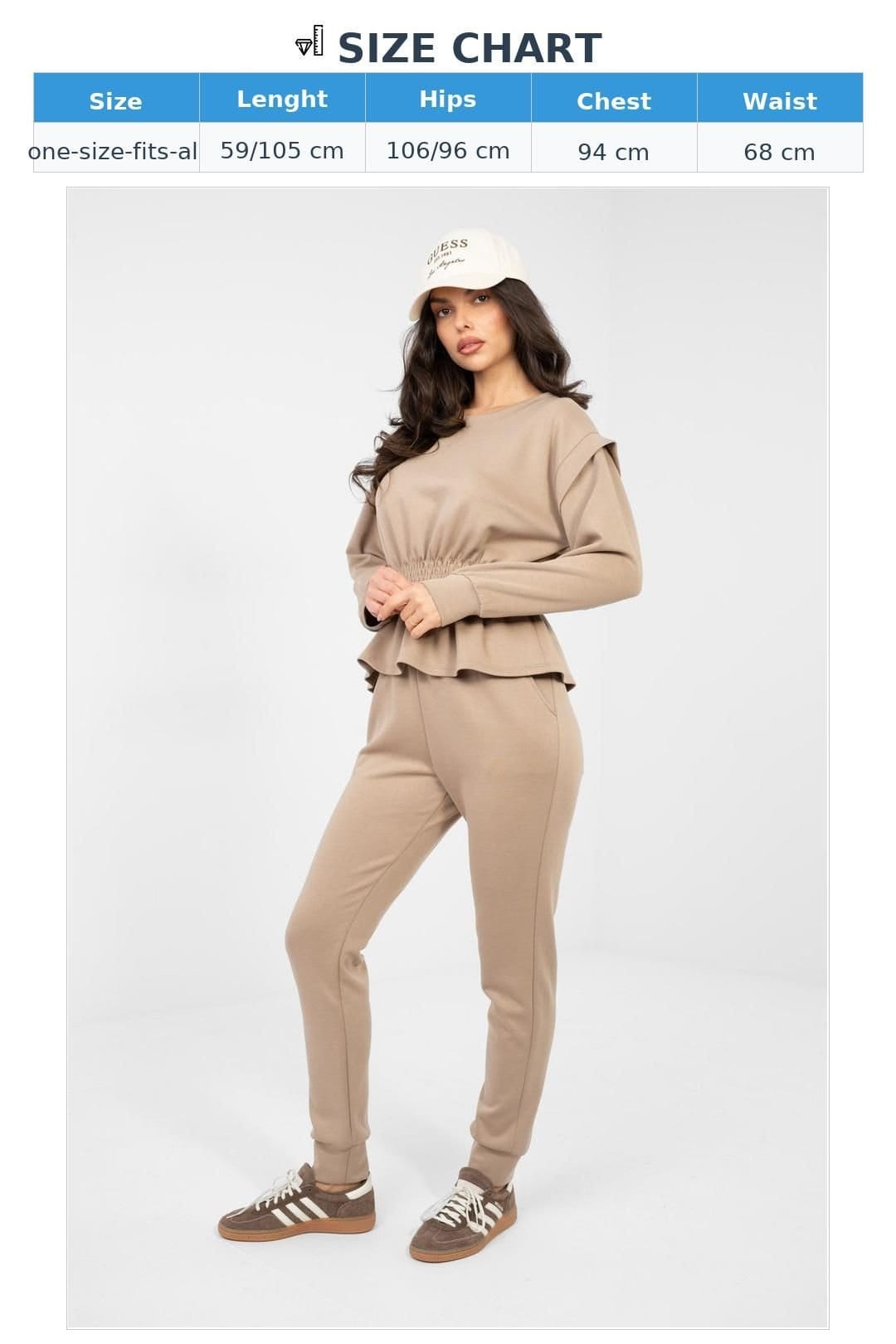 Love Lace Love Lace Women's Minimalist Sweatshirt & Pants Set in Beige - 4