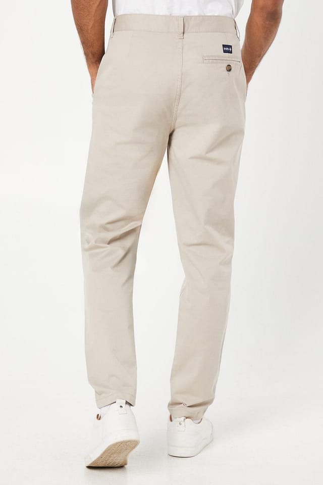 Maine Maine Men's Natural Premium Slim Fit Chino Trousers - 3