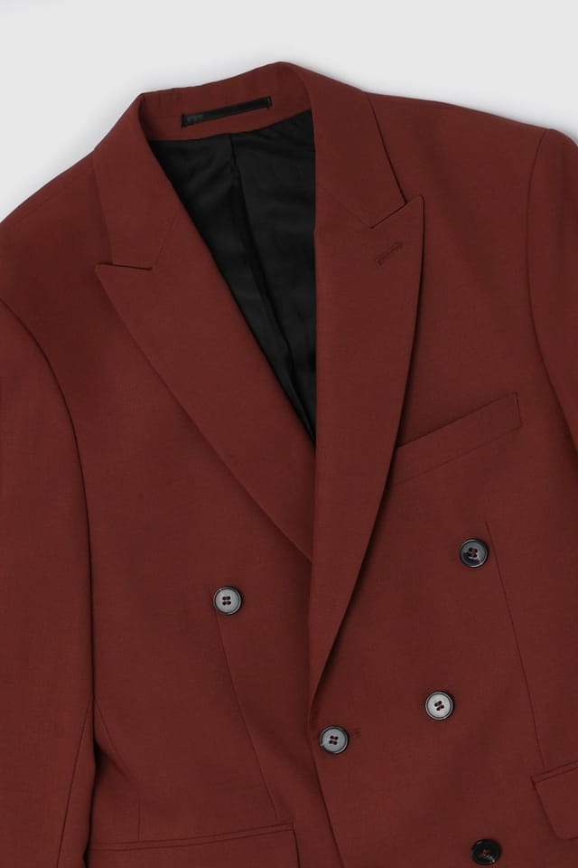 Burton Burton Men's Rust Double Breasted Blazer - 2