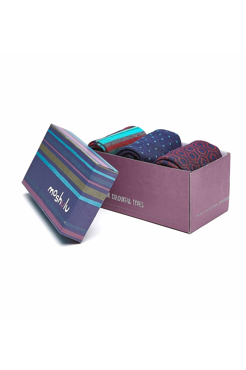 Moshulu Moshulu Men's 'Inky Pools Sock Box' Cotton-Rich Sock Box in Navy