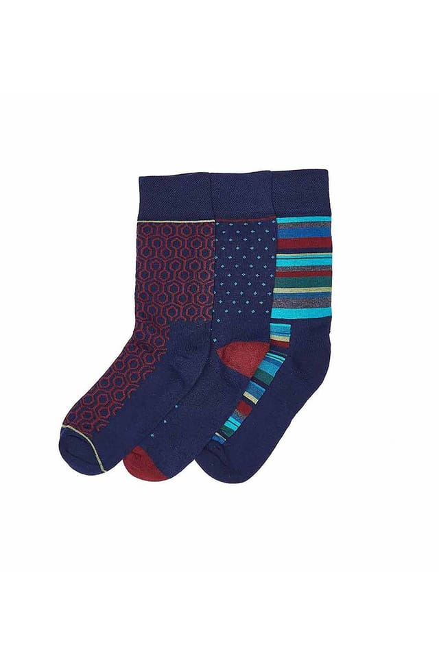 Moshulu Moshulu Men's 'Inky Pools Sock Box' Cotton-Rich Sock Box in Navy - 2