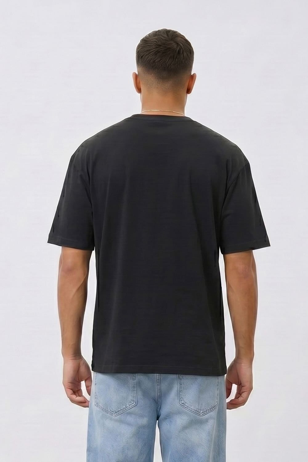 LONDON ATTITUDE LONDON ATTITUDE Men's Original Creators Premium Cotton T-Shirt with Vintage Yellow Logo in Black - 4