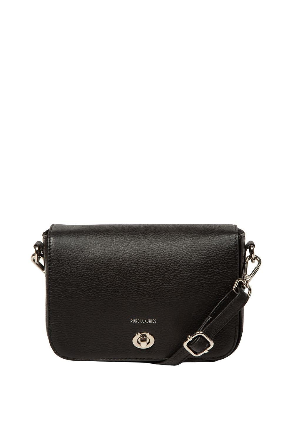 Pure Luxuries London Pure Luxuries London Women's 'Briony' Leather Cross Body & Clutch Bag in Black